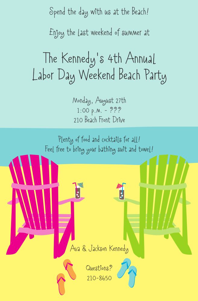 Shore Chairs Invitation