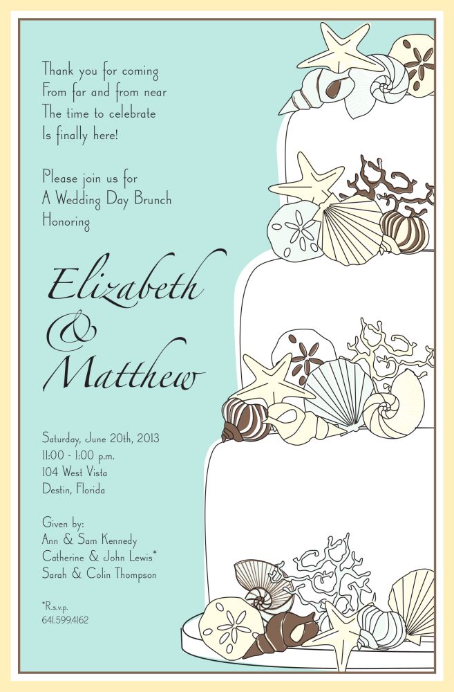 Shells Cake Invitation