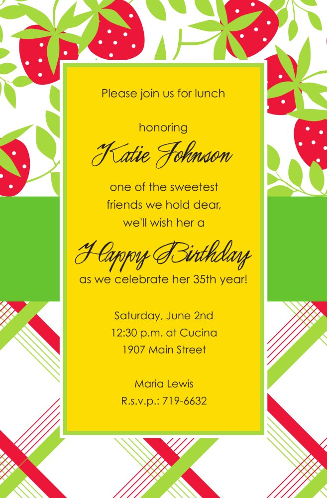 Strawberry Mixer Invitation