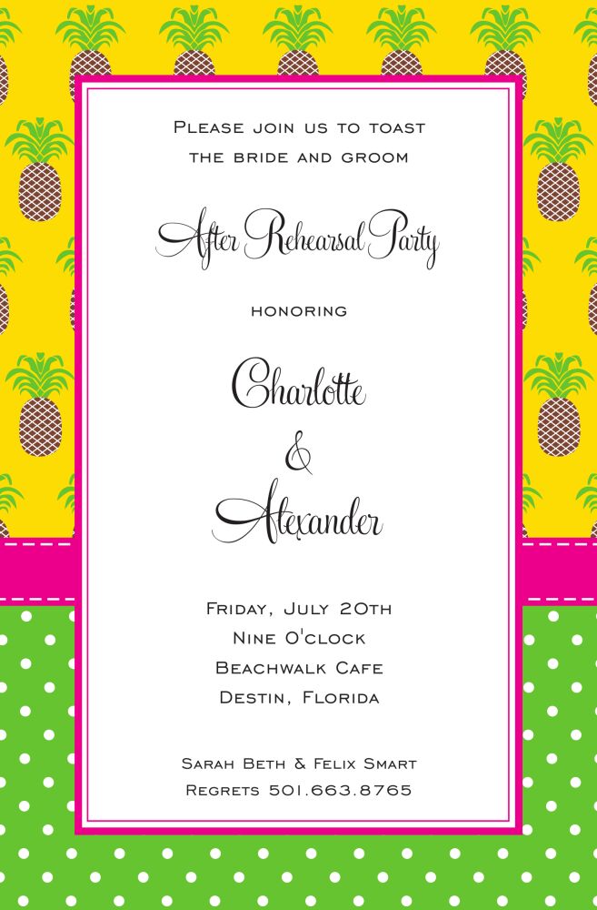 Preppy Pineapples Invitation