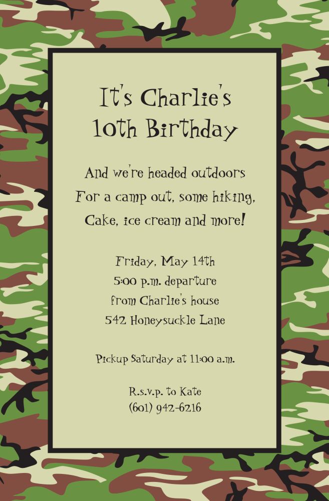 Camo Invitation