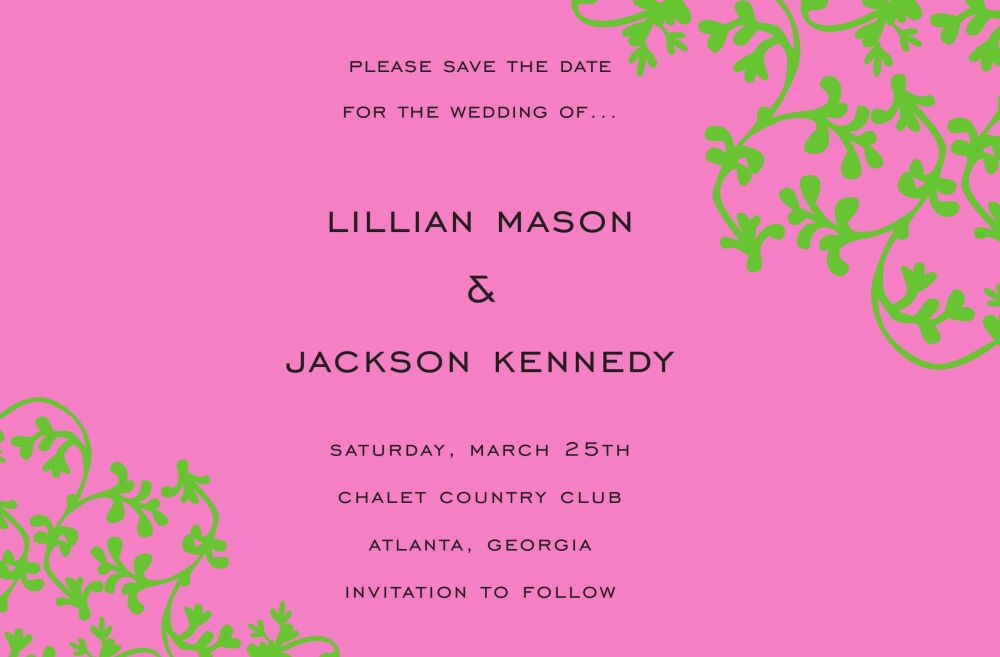 Pink Vines Invitation