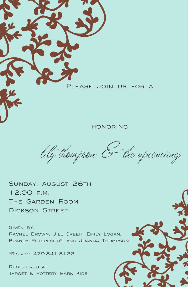 Blue Vines Invitation