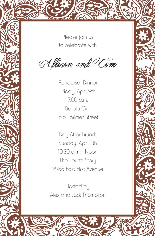 Tattoo Chocolate Invitation