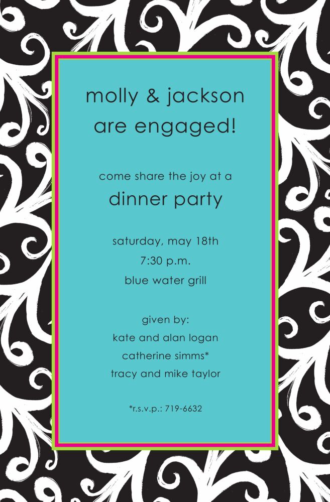 Fluty Black Invitation