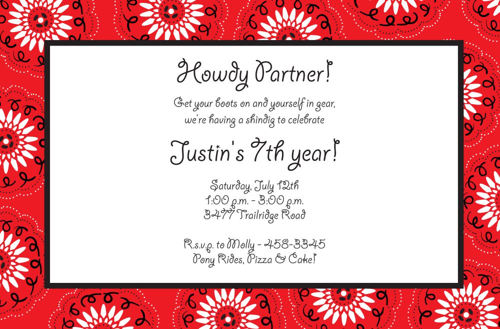 Bandana Invitation