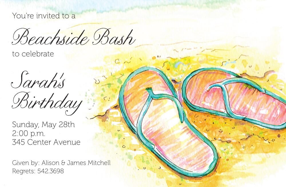 Sandy Flips Invitation