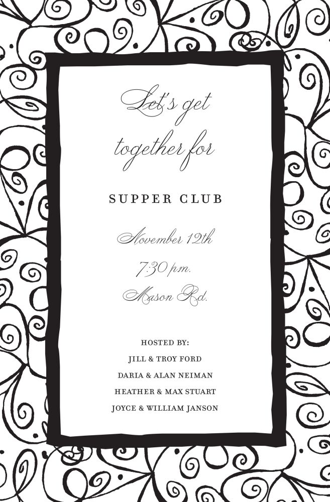 Black Scroll Invitation