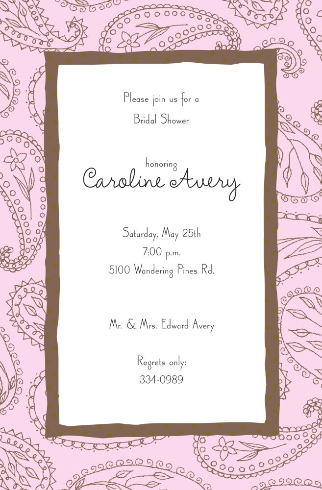 Paisley Pink Invitation