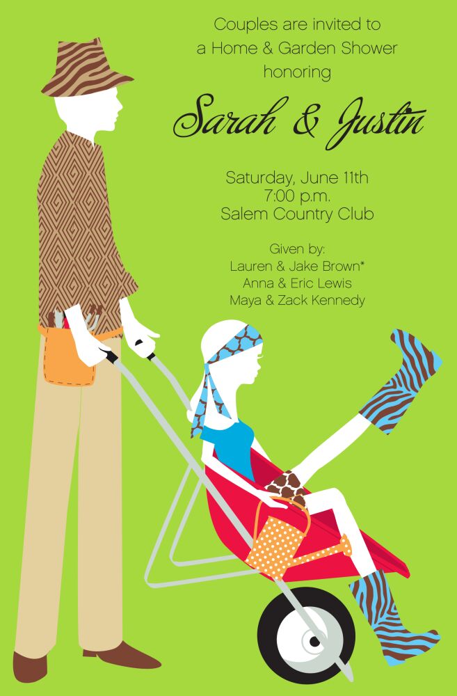 Wheelbarrow Couple Invitation