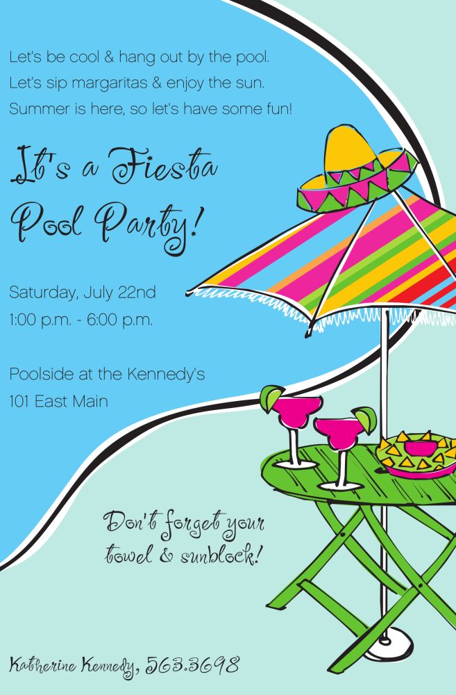 Fiesta Poolside Invitation