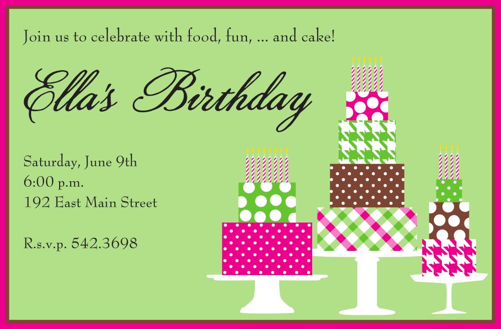 Pink Cakes Invitation