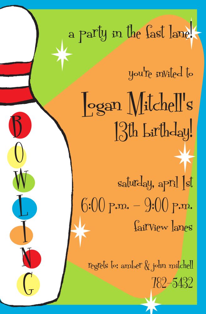 Bowling Madness Invitation