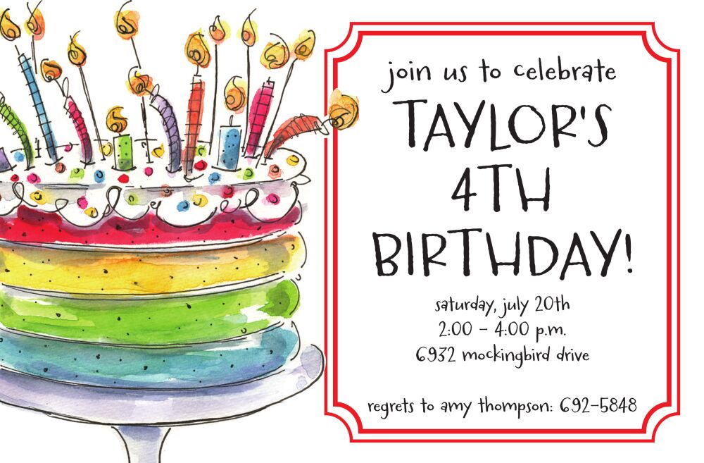 Wacky Cake Invitation