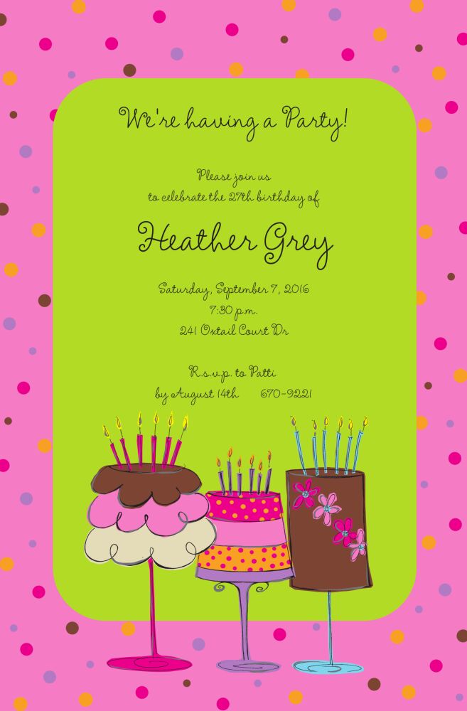 Funky Cakes Invitation
