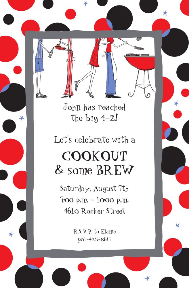 Retro Cookout Feet Invitation