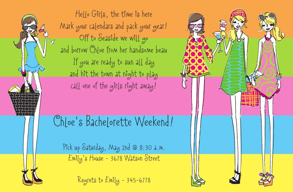 Fab Beach Gals Invitation