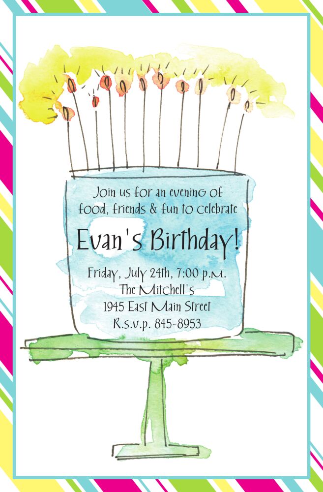 Cake Flames Invitation