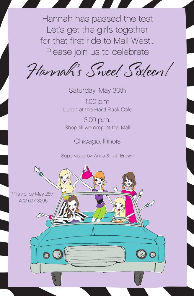 Cruisin' Chicks Invitation