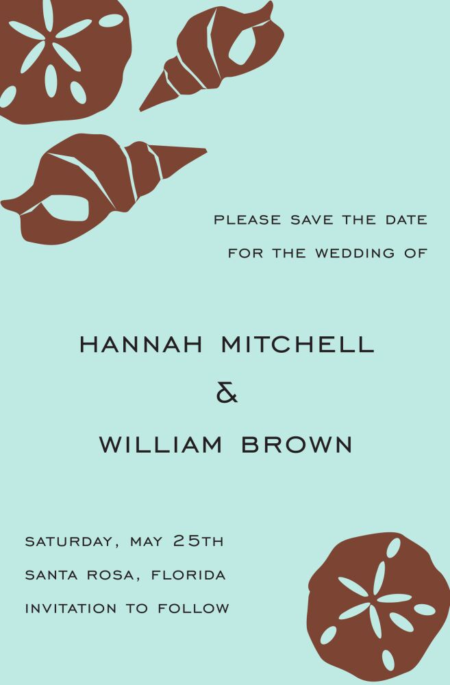 Brown Shells Invitation