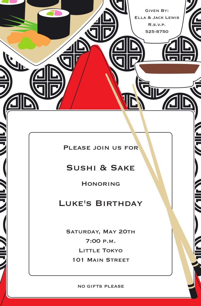 Sushi Place Setting Invitation