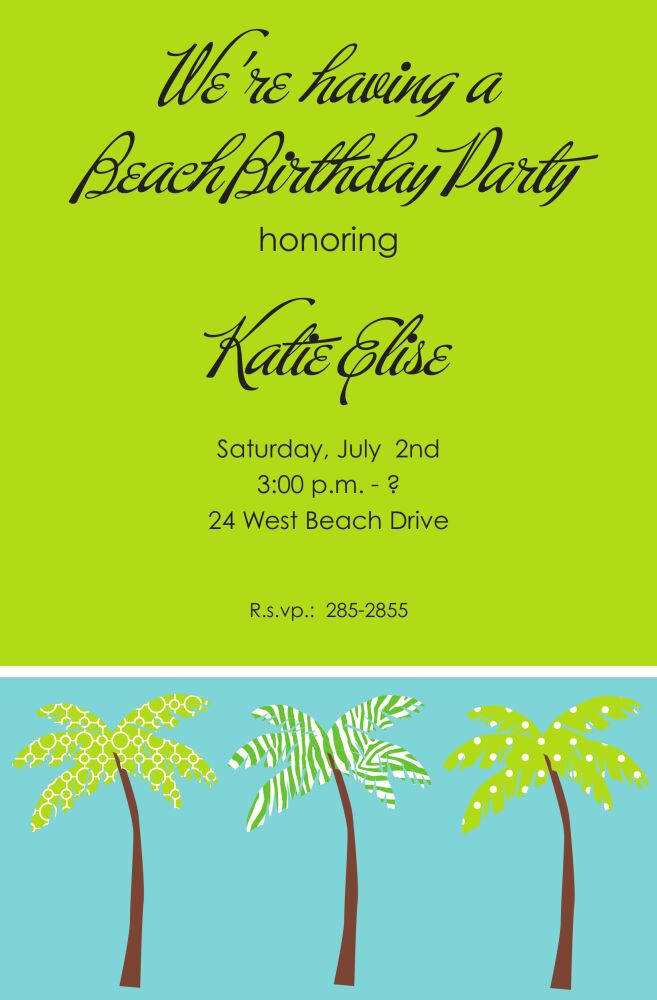 Posh Palms Invitation