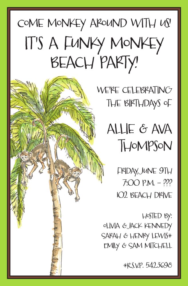 Palm Monkeys Invitation