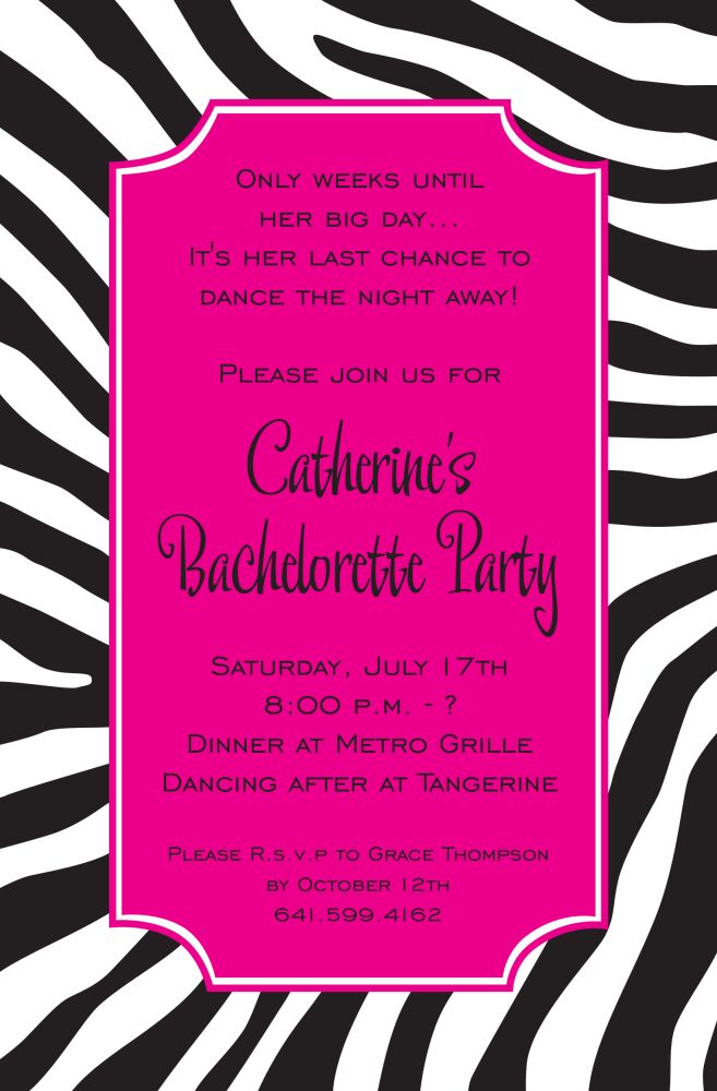 Zebra Night Invitation
