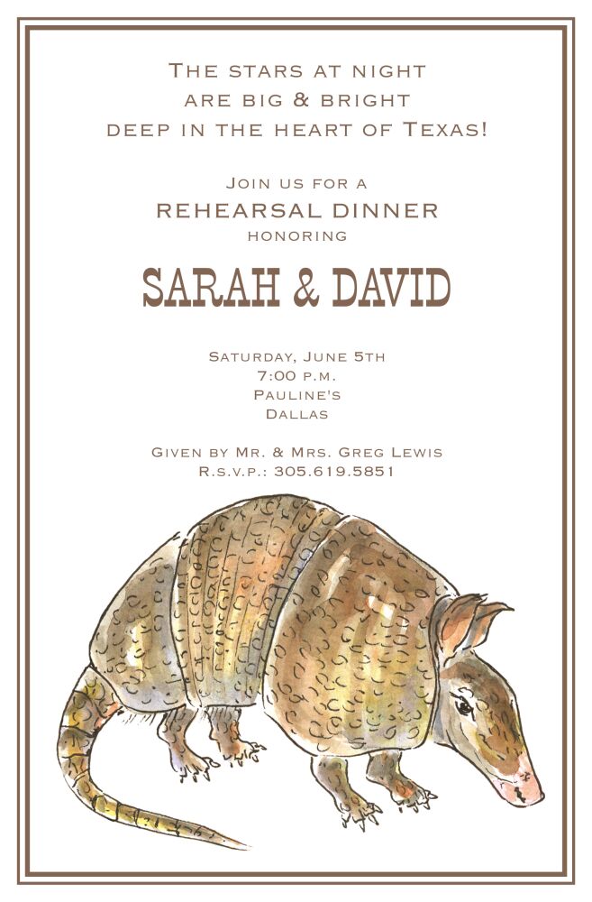 Armadillo Invitation