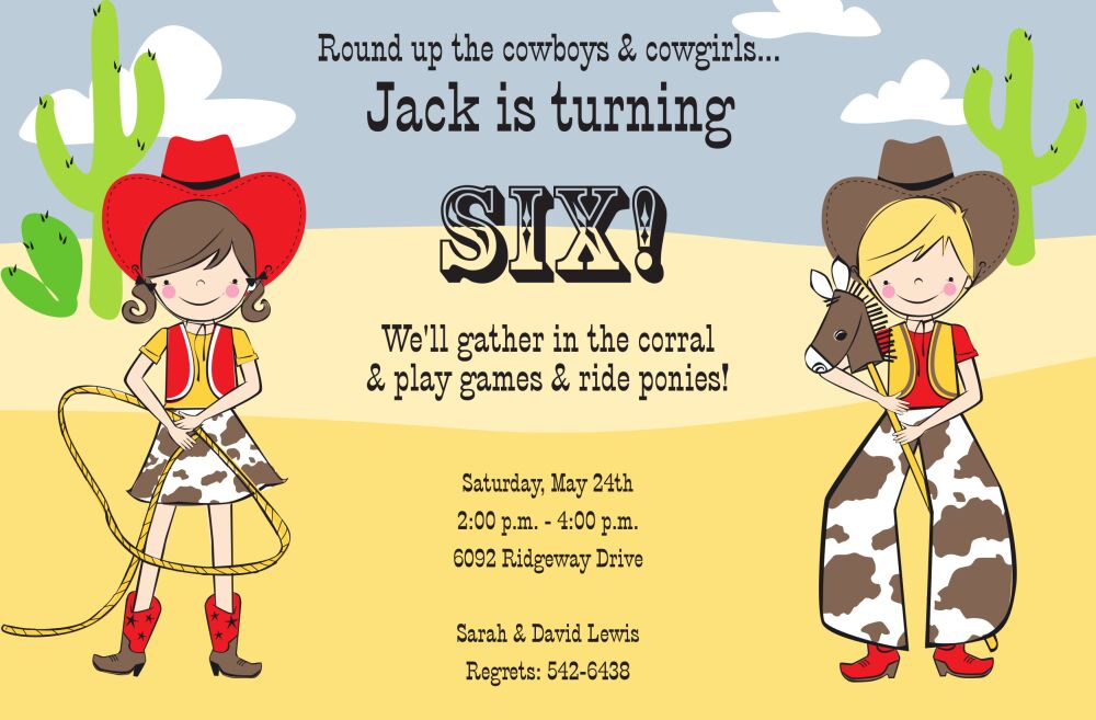 Little Western Cowboys Invitation