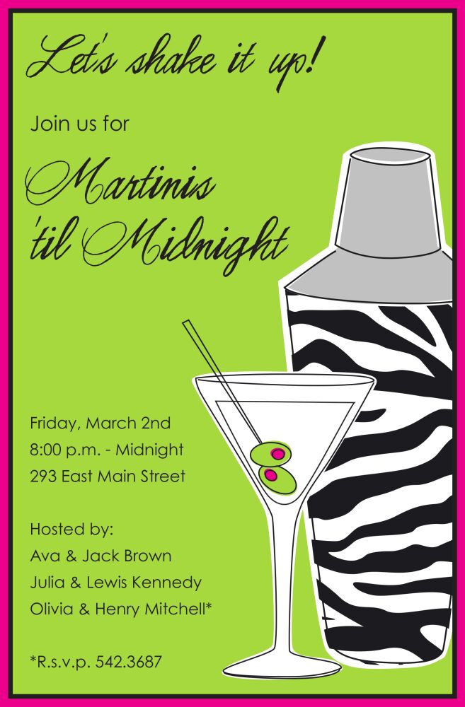 Wild Martini Invitation