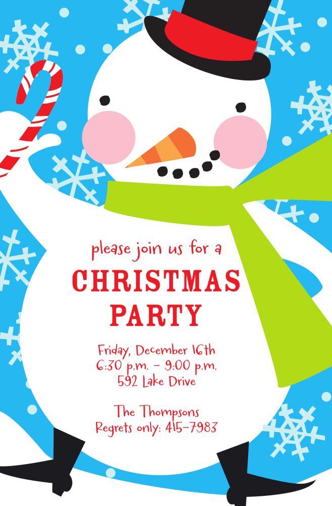 Happy Snowman Invitation