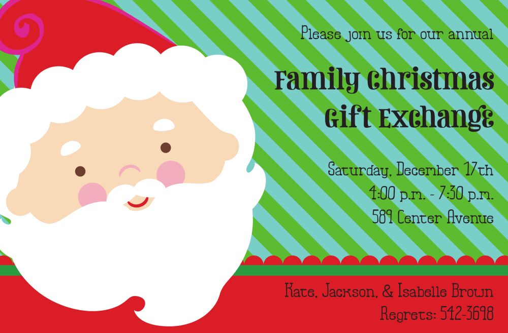 Santa Stripes Invitation
