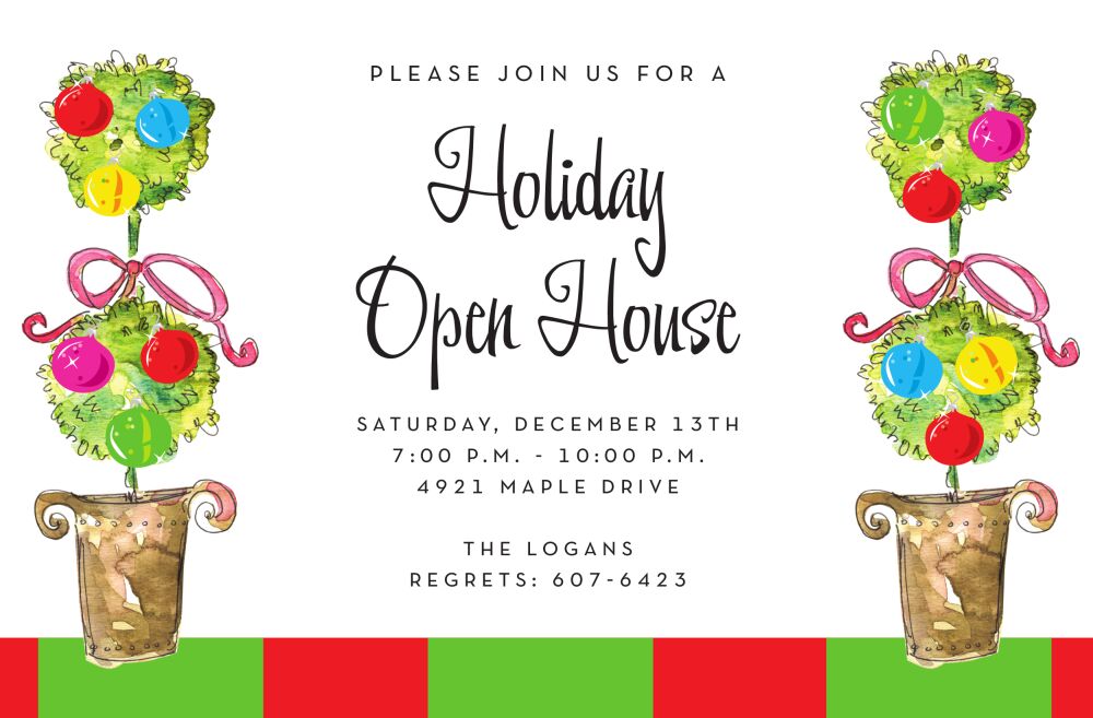 Jingle Topiaries Invitation