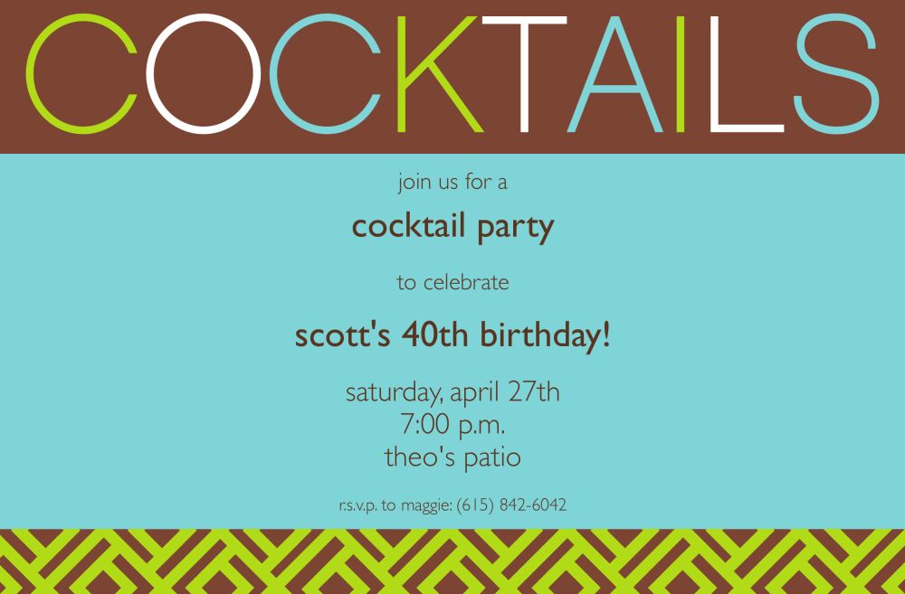 Blue Cocktails Invitation