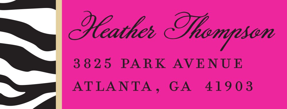 Natural Zebra Return Address Label