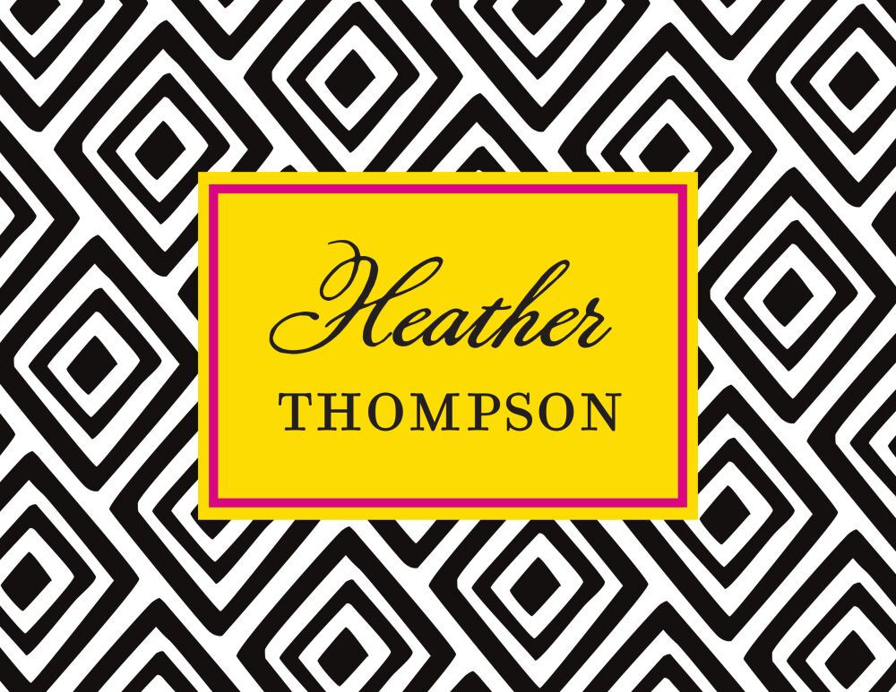 Fab Diamonds Black Folded Note