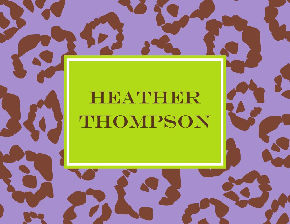 Leopard Lavender Folded Note