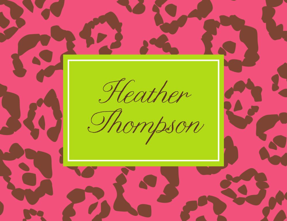 Leopard Pink Folded Note