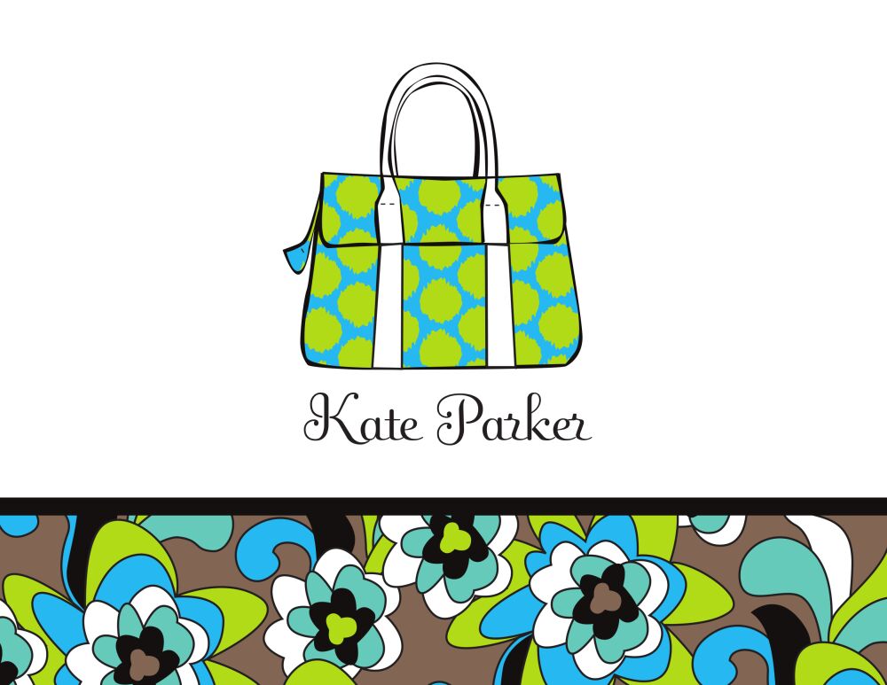 Ocean Floral Purse Folded Note
