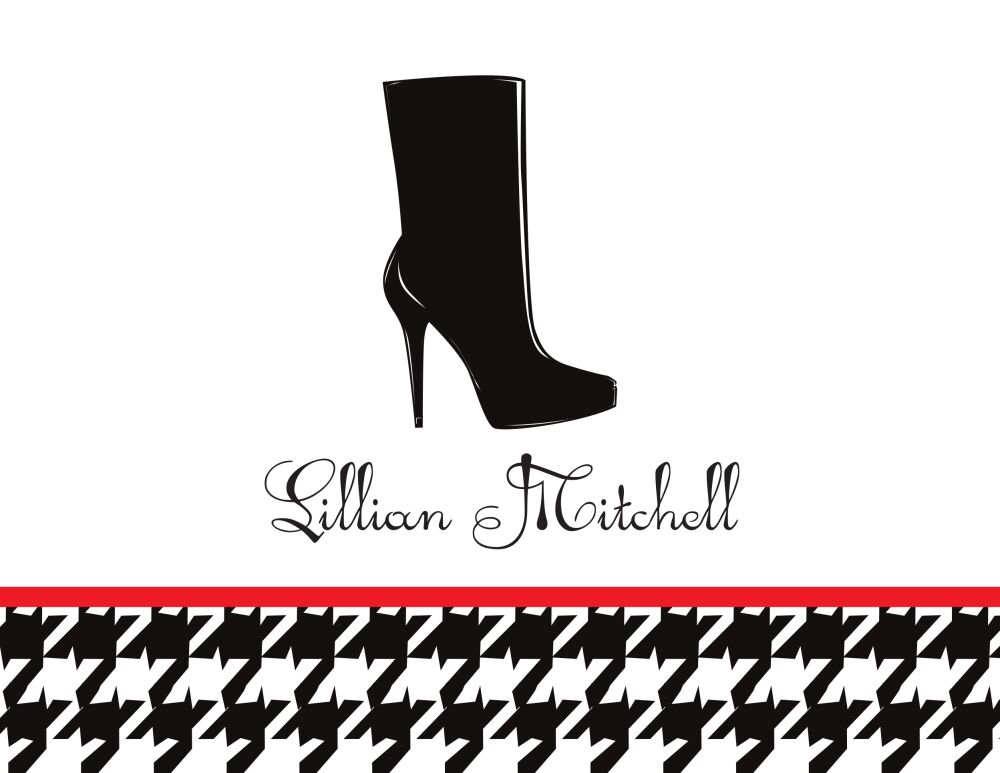 Houndstooth Boot Folded Note
