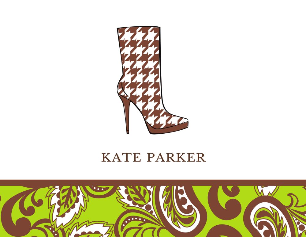Preppy Green Boot Folded Note
