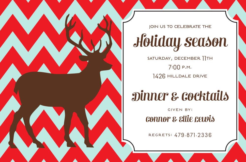 Chevron Deer Invitation