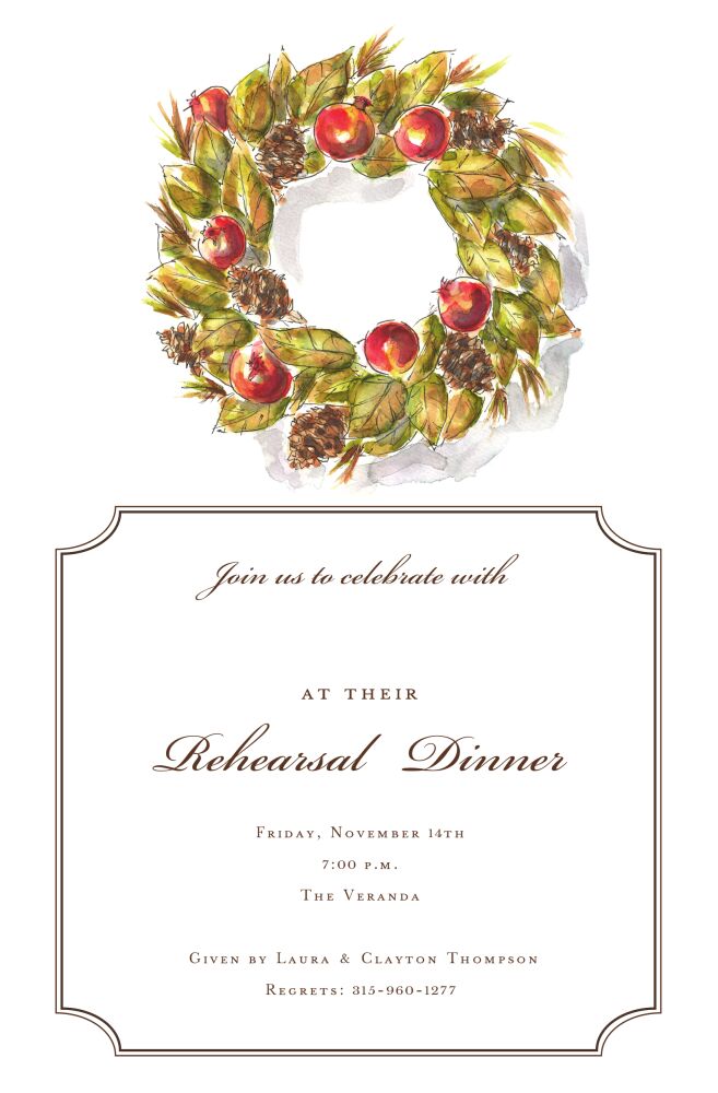 Woodland Wreath Invitation