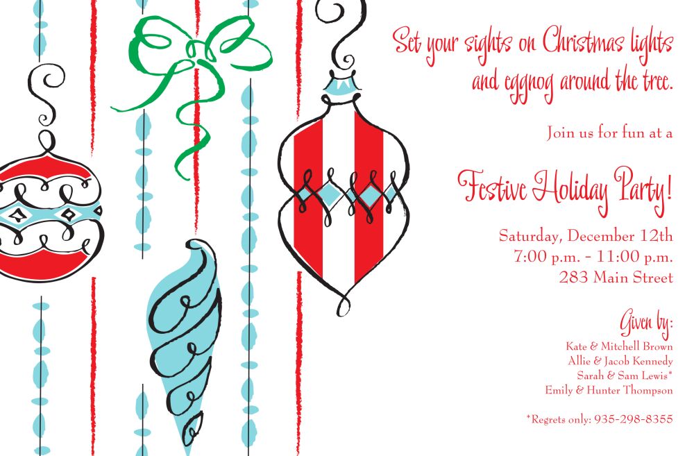 Snappy Ornaments Invitation
