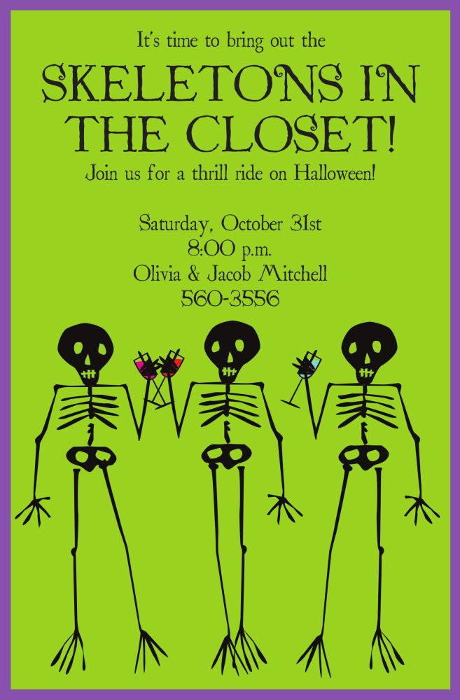 Skeleton Party Invitation
