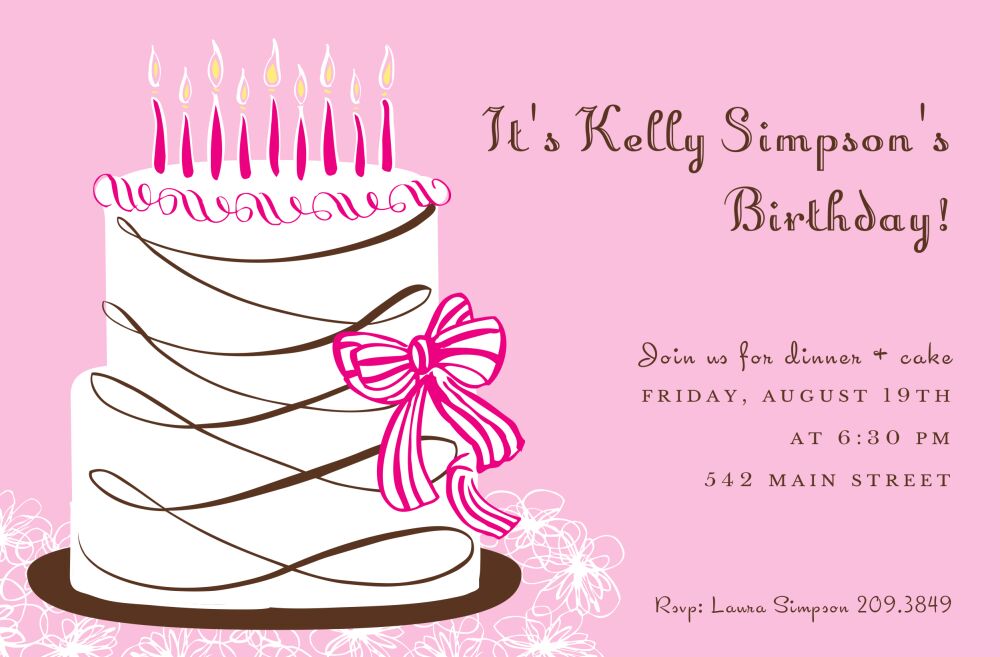 Pink Cake Invitation