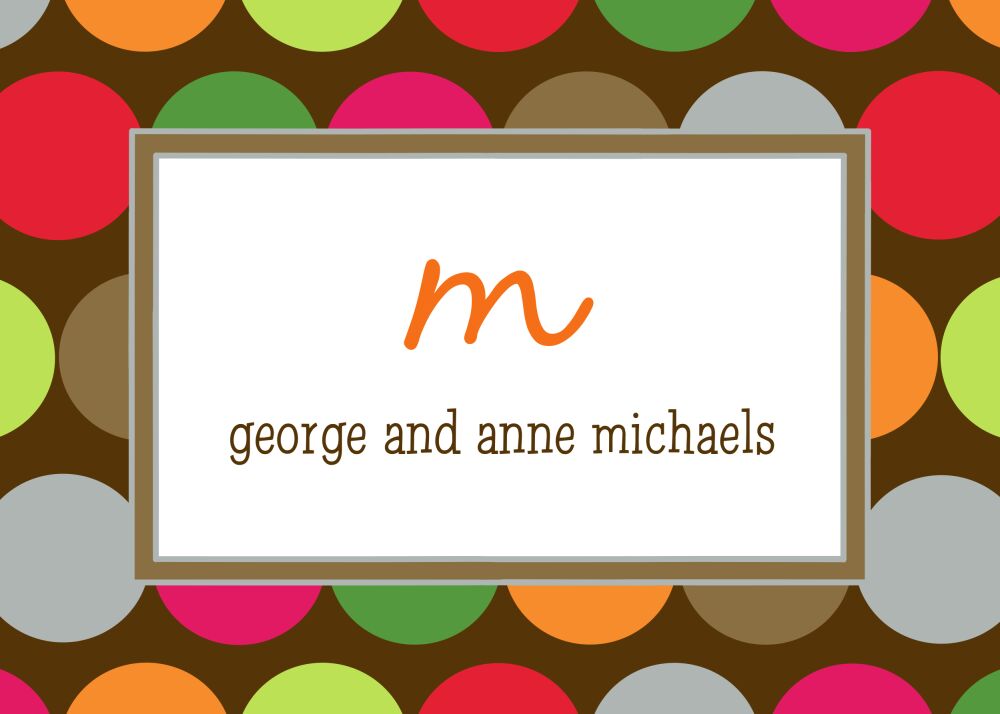 Retro Dots Chocolate Flat Enclosure Card