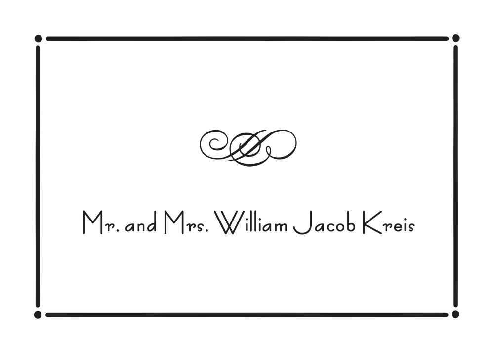 Tailored Border Black Flat Enclosure Card