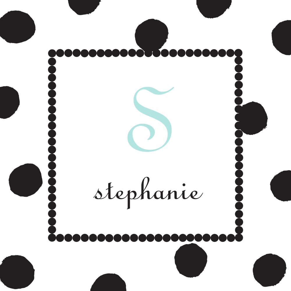 Big Dots Black With Dotted Border Flat Enclosure Card